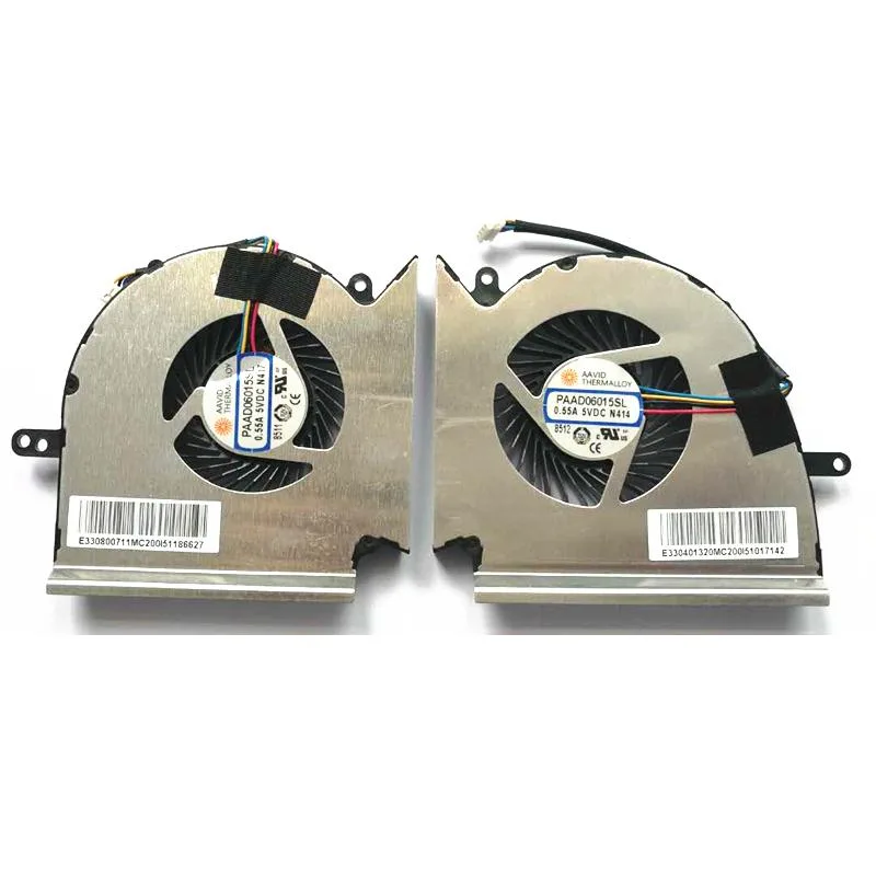 Black rectangular laptop cooling fan with wire connector