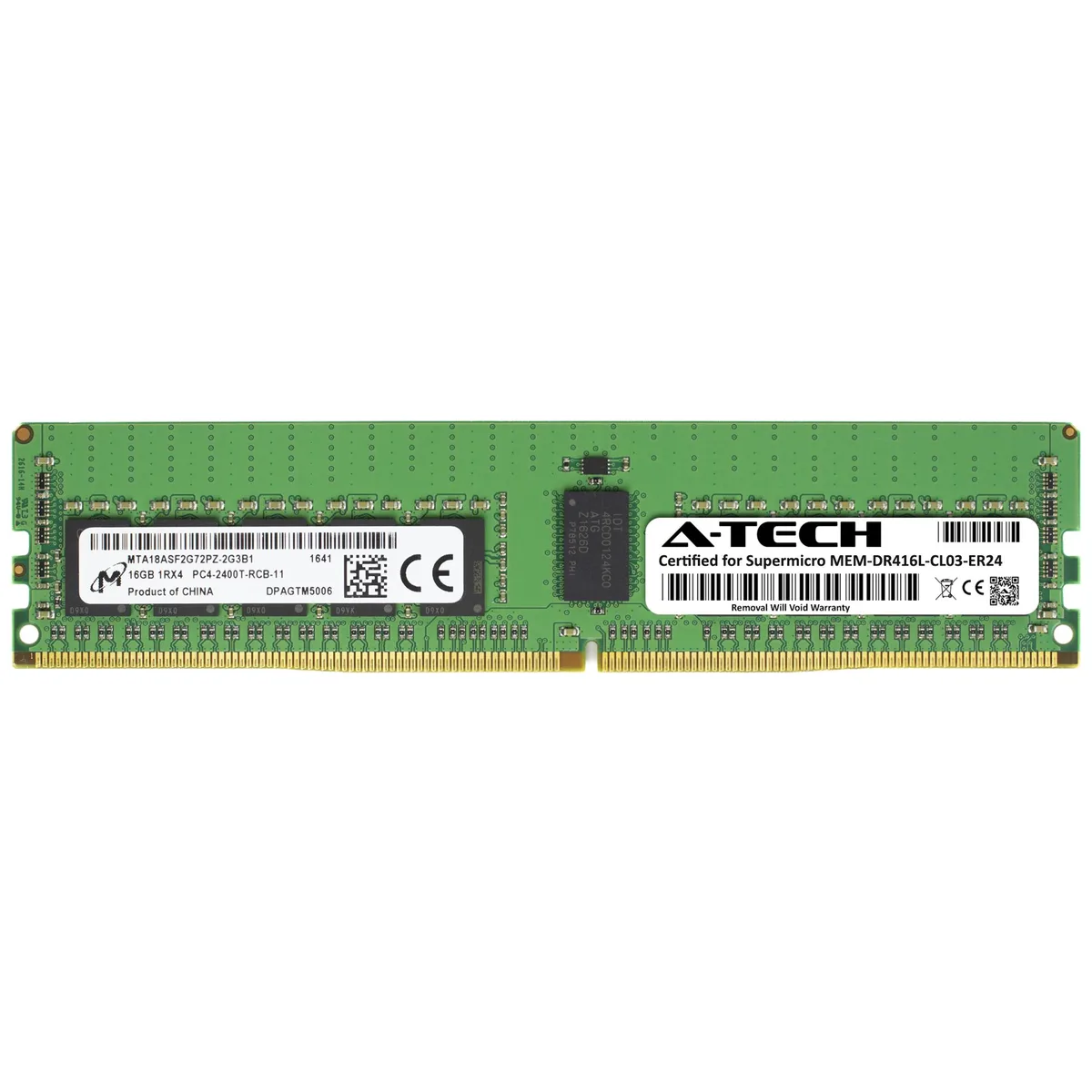 A-Tech A-Tech 16GB DDR4 2400MHz ECC Registered RDIMM 1Rx4 CL17 1.2V Supermicro Certified — product photo