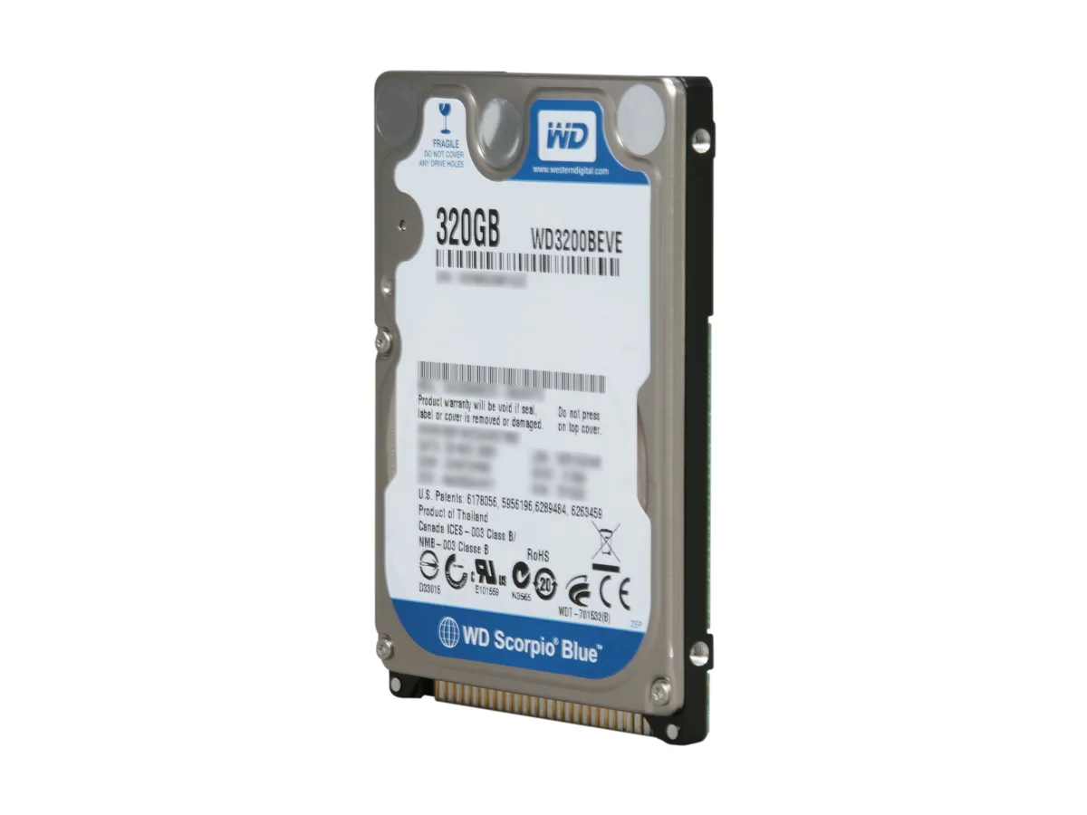 Western Digital Western Digital Scorpio Blue WD3200BEVE 320GB 5400 RPM PATA 2.5" laptop hard drive — product photo