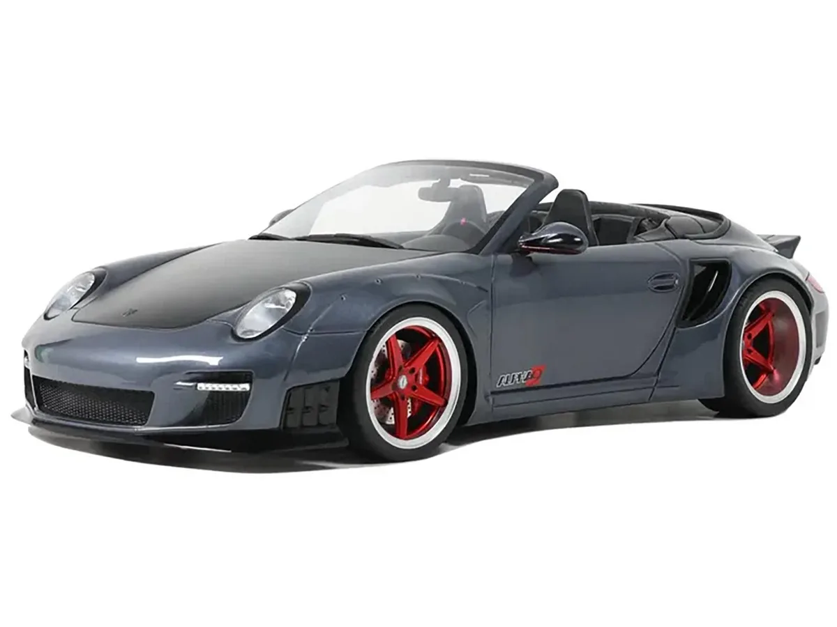 GT Spirit GT Spirit Porsche 911 LB-Works Alpha 9 Gray Black Hood 1/18 hobby collectible — product photo
