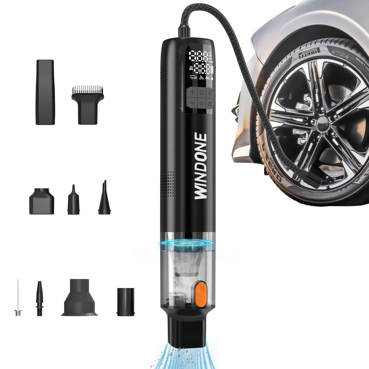  CYBERGOING Portable Tire Inflator &amp; Mini Vacuum NP-268 150 PSI Cordless — product photo