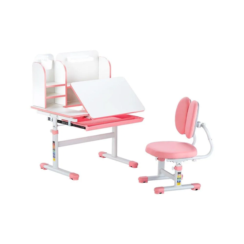 VEVOR VEVOR Kids Study Desk &amp; Chair Set Pink 0-40° Tilt — product photo