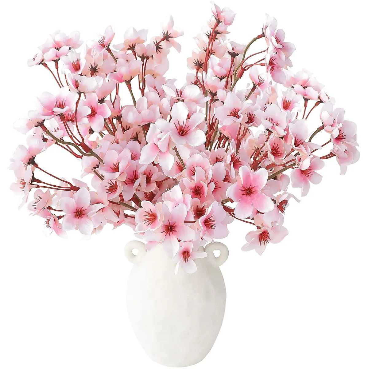  Floroom 6pcs Cherry Blossom Branches 16" Pink Silk Floral Arrangement — product photo