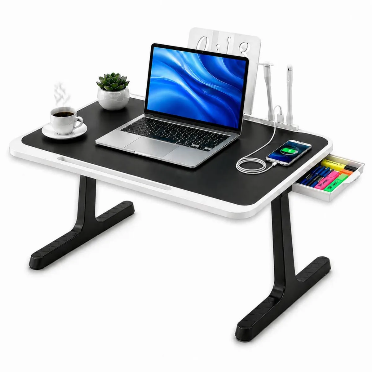 DNBeffulgent DNBeffulgent LapNova USB-C LED Foldable Lap Desk 15.6 in Black — product photo