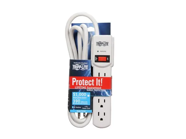 Tripp Lite Tripp Lite TLP404 4-outlet surge protector 4 ft 450 joules — product photo