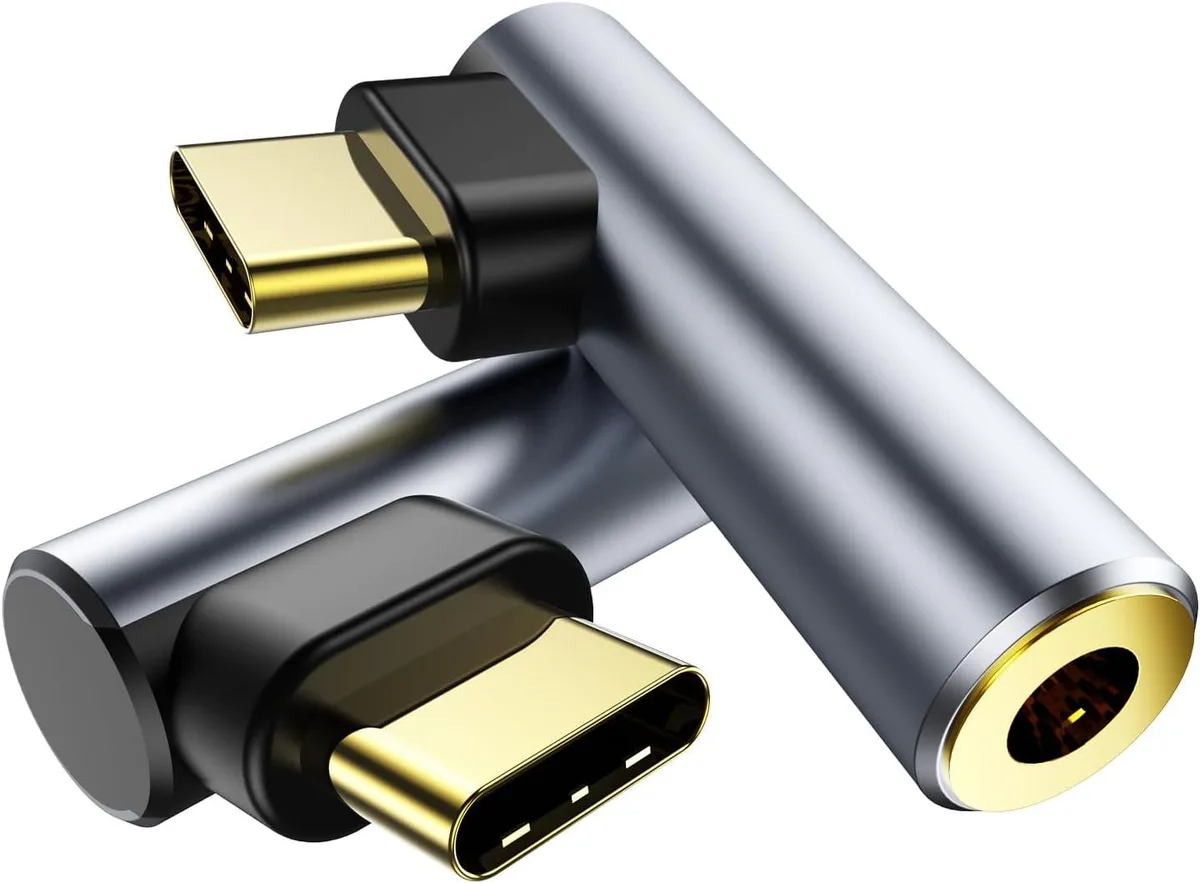 JPWEB JPWEB 2 Pack USB C to 3.5mm Headphone Adapter Right Angle DAC — product photo