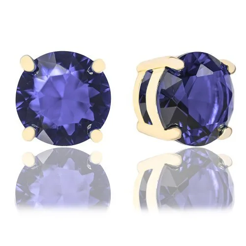 ORROUS &amp; CO ORROUS &amp; CO Legacy Collection 18K Gold Plated Sapphire Cubic Zirconia Stud Earrings 6.80 carats — product photo