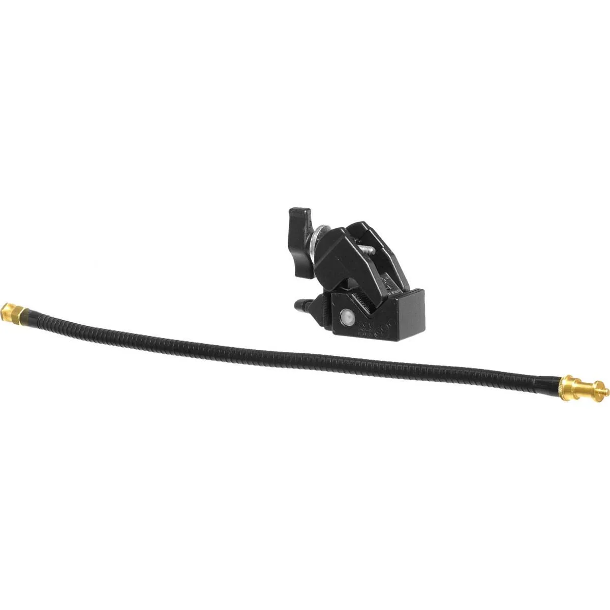 A 22-inch flexible gooseneck arm with a desk clamp, matte black finish