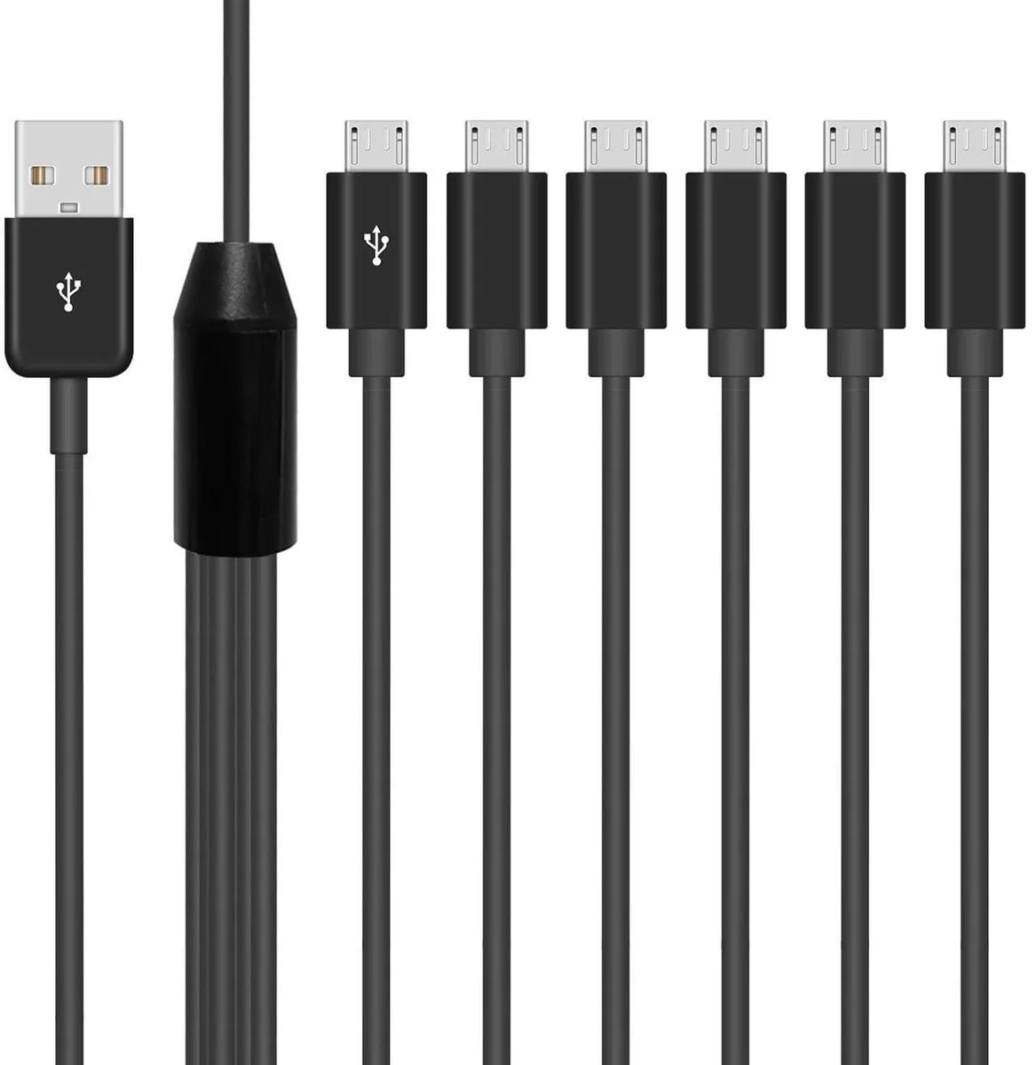 Aomoproing Aomoproing Micro USB Splitter Cable 6 in 1 USB 2.0 Type A to 6 Micro USB 1.64ft — product photo