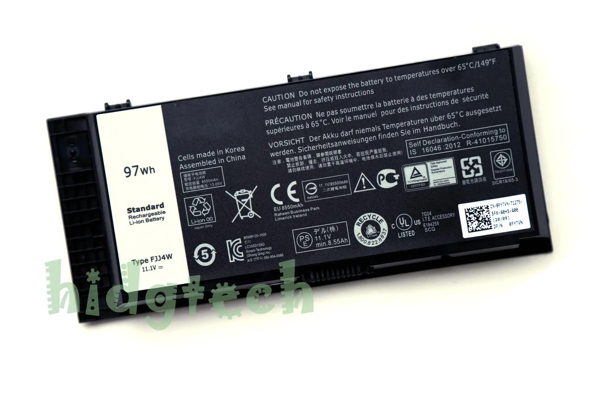 Beisite Beisite 97Wh 11.1V laptop battery FJJ4W 31CR18/65-3 for Precision M4600 M4700 M4800 M6600 M6700 M6800 — product photo