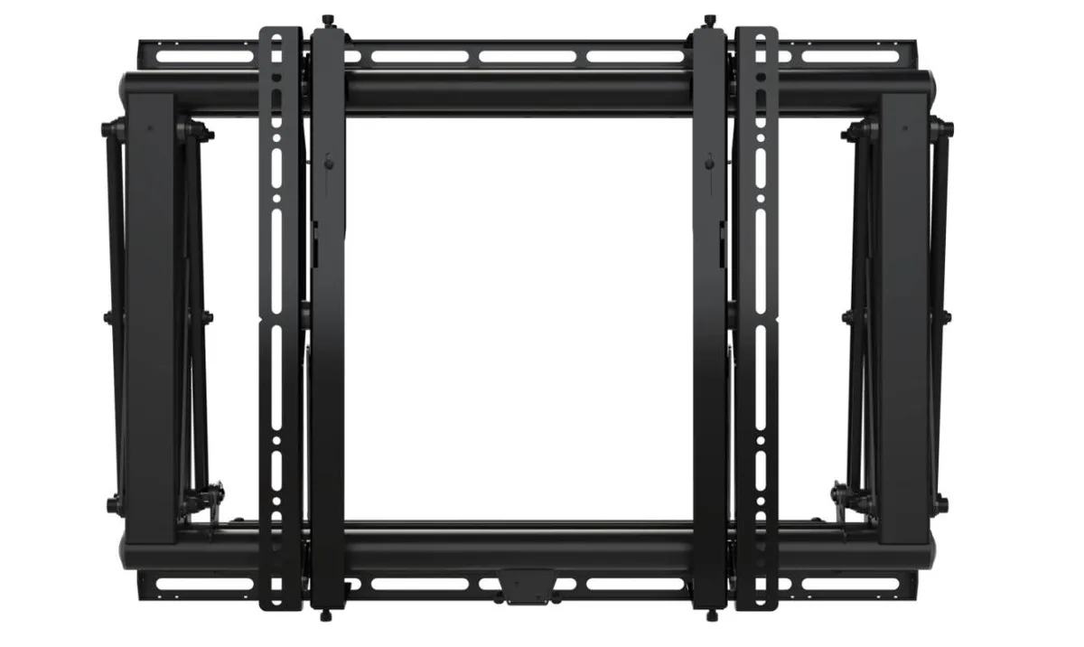 Planar wall mount for video wall displays with scissor extension and service kickstand