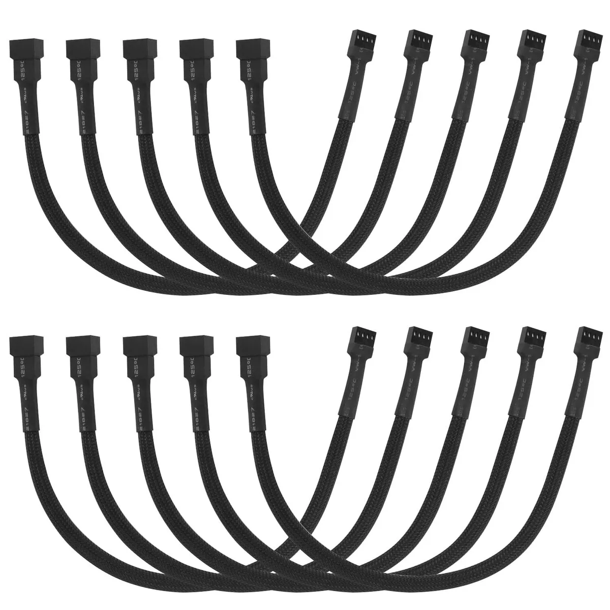  LANMINGLEL AML020 10-Pack 12 inch PWM 4 Pin Fan Extension Cable — product photo
