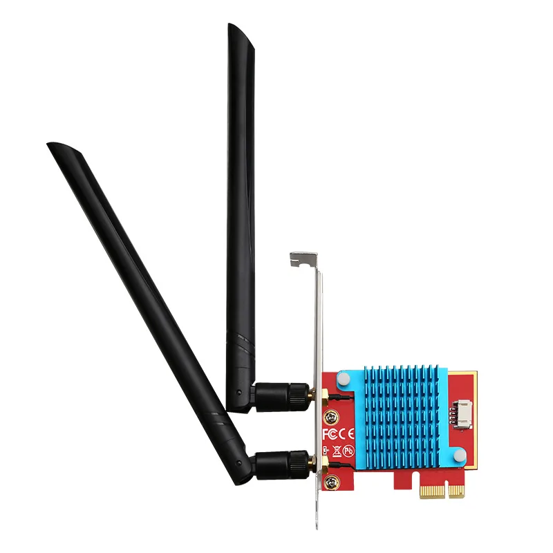 TelDaykemei TelDaykemei TD-AX200H Wi-Fi 6 PCIe Adapter 3000Mbps Bluetooth 5.1 Heatsink Red — product photo