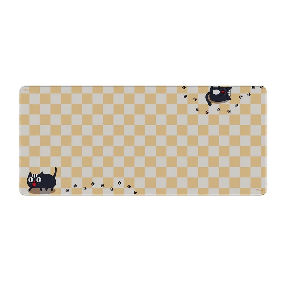 Pixio Pixio PXMP001XXL mouse pad 35.4 x 15.7 inch Checker Cats Orange — product photo