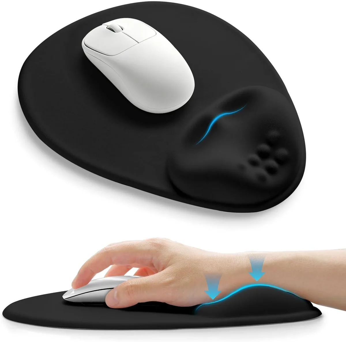 Emerson Emerson Wrist Rest Mouse Pad 9.9 x 8.3 Inch Dark Night Black — product photo