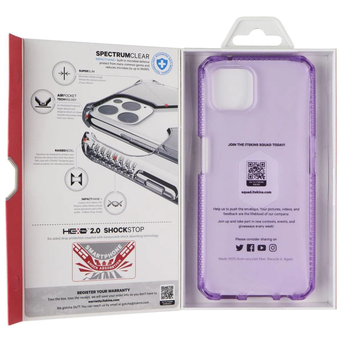 ITSKINS ITSKINS Spectrum Clear Case for OPPO Reno4 Z Light Purple — product photo