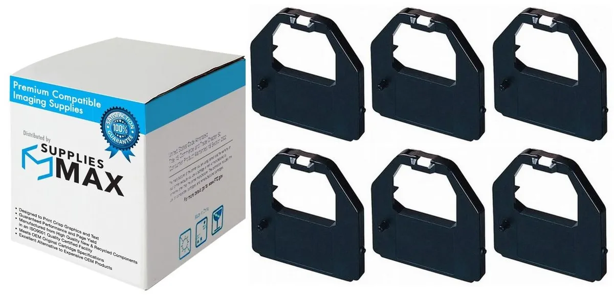 SuppliesMax SuppliesMax KX-P160 Black Printer Ribbons 6/PK — product photo