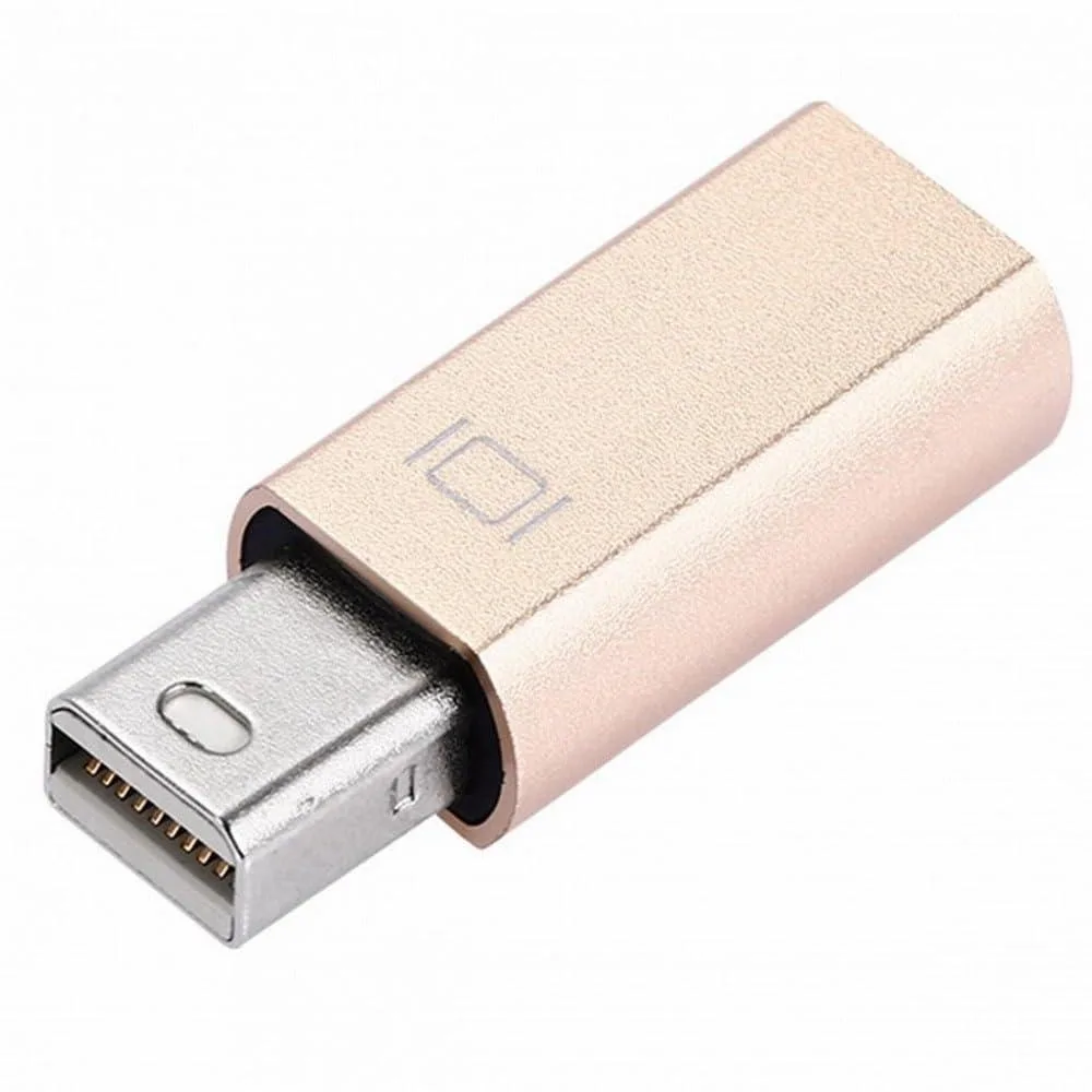 Gold Mini DisplayPort dummy plug adapter, compact headless display emulator