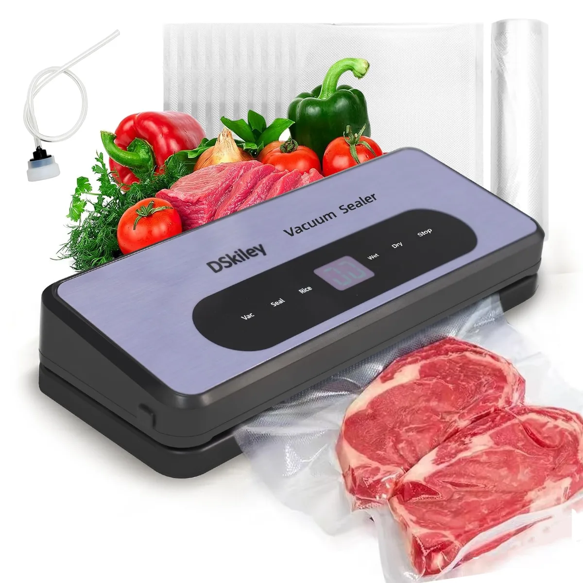  dskiley Vacuum Sealer 80kPa Gray 14.5 H inches — product photo
