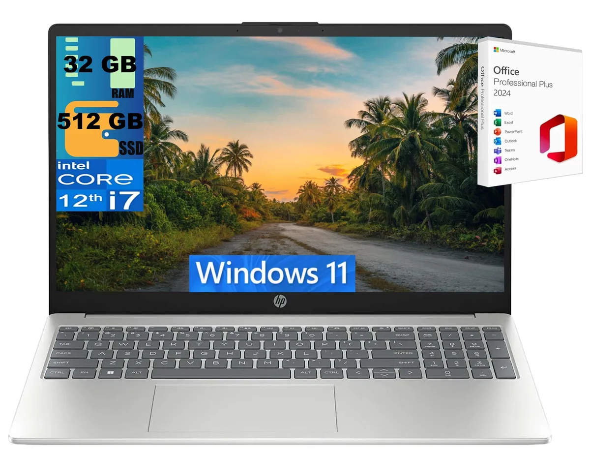 HP HP 15 laptop i7-1255U 10-core 32GB DDR4 512GB PCIe SSD — product photo