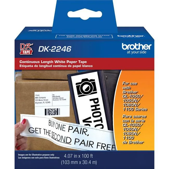White paper tape roll 103 mm wide 30.4 m long