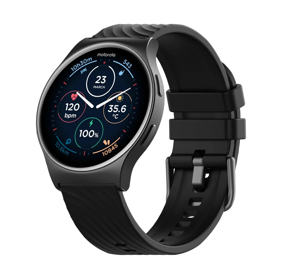  Motorola Moto Watch 120 Smart Watch Phantom Black — product photo