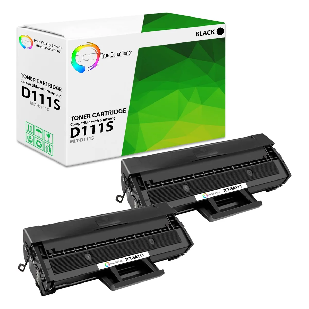 True Color Toner True Color Toner MLT-D111S Black 2 Pack Toner Cartridge 1000 Pages — product photo