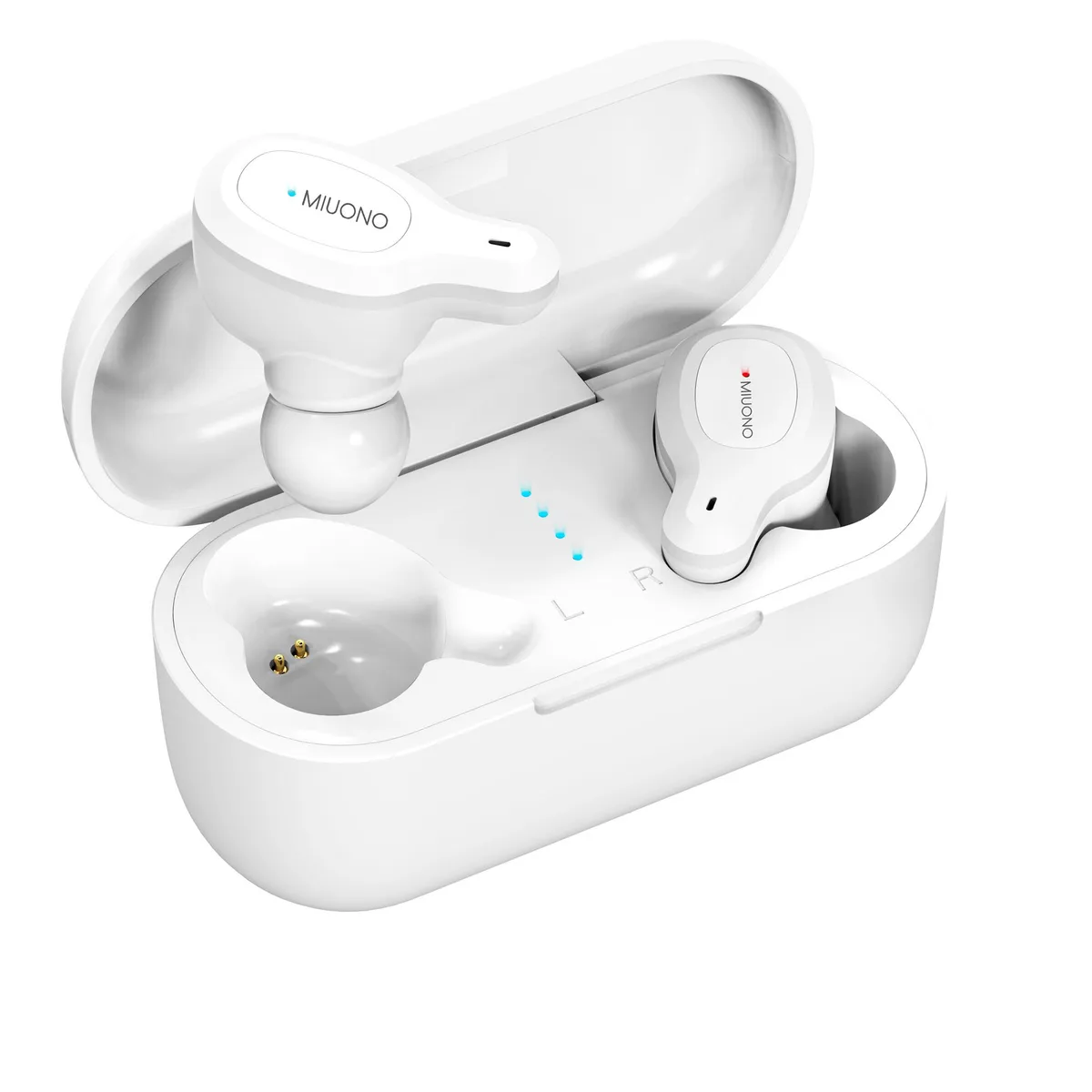 MIUONO MIUONO T1 Wireless Earbuds Bluetooth 5.1 21h White — product photo
