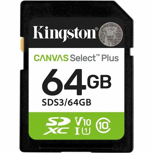 Kingston Technology Corp. Kingston Canvas Select Plus 64 GB 100 MB/s SDXC card reader — product photo