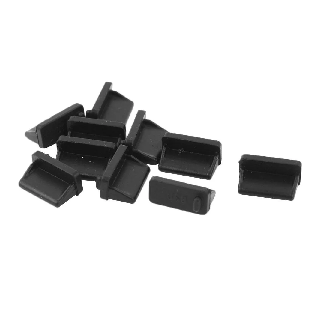 Unique-Bargains Unique-Bargains 10Pcs Silicone USB Port Plug Cover Cap Black — product photo