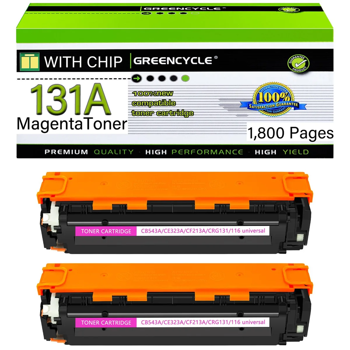 GREENCYCLE GREENCYCLE 131A CF213A Magenta Toner Cartridge 2 Pack — product photo