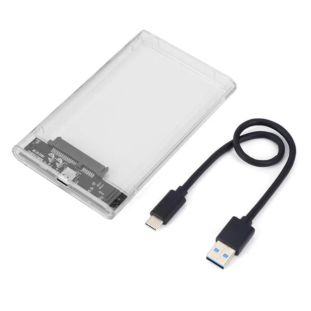 YINGHUA YINGHUA 2.5" SATA to USB 3.1 6Gbps Type-C Hard Drive Adapter Transparent — product photo