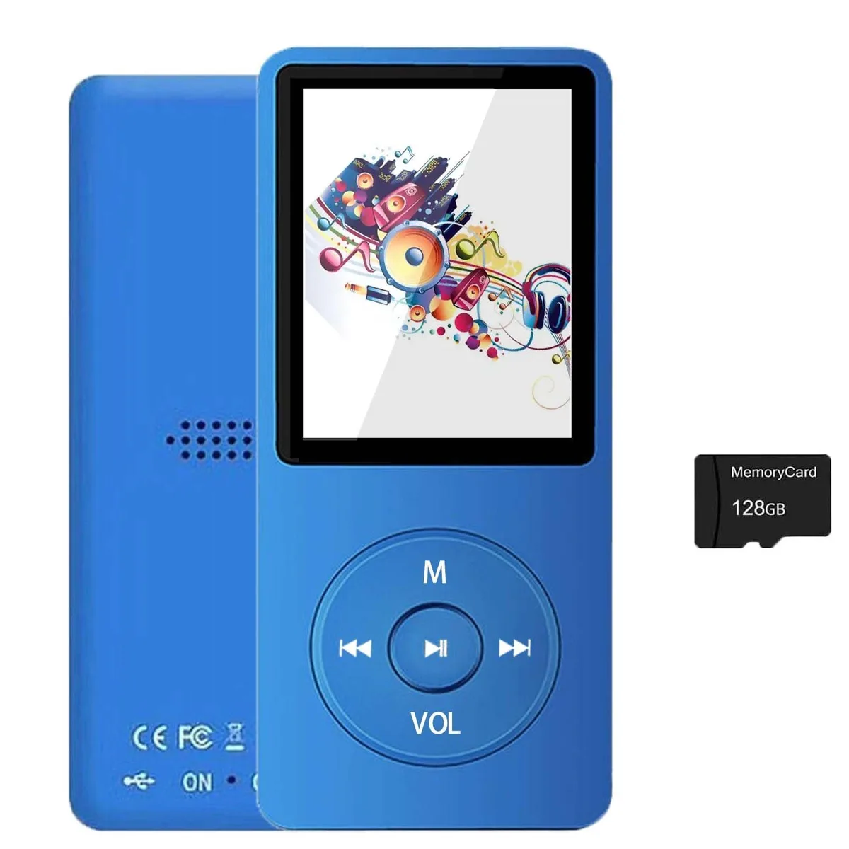 imkavery M600 128GB MP3 player Blue Bluetooth 5.2 1.8" LCD — product photo