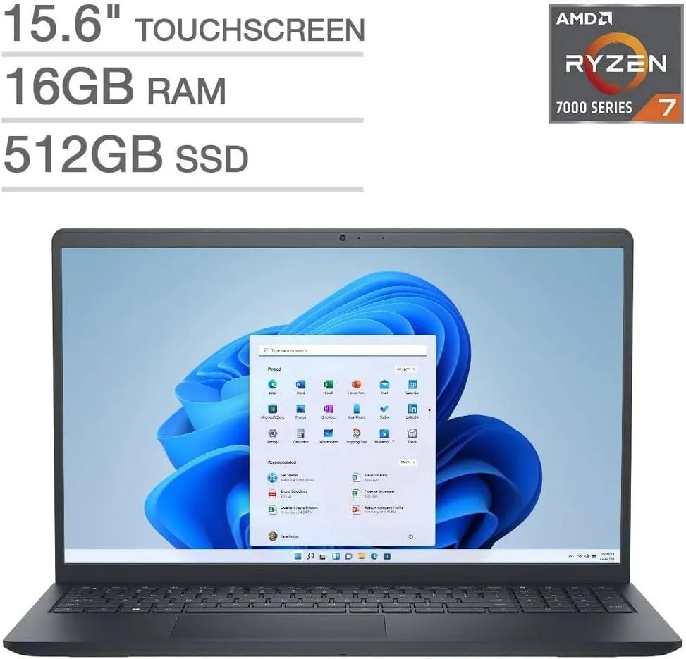 DELL DELL Inspiron 15.6" FHD Touch business laptop AMD Ryzen 7 7730U 16GB RAM 1TB SSD — product photo