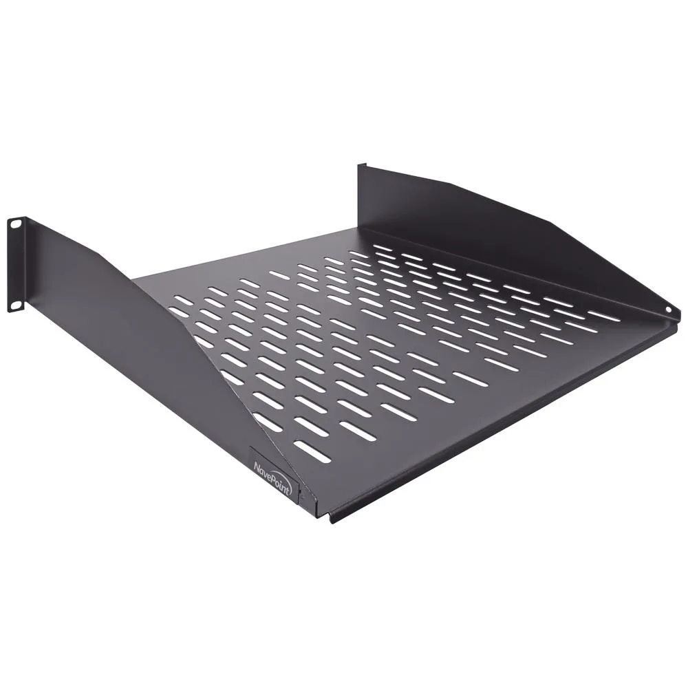 NavePoint NavePoint 2U 19-Inch Vented Cantilever Shelf 16-Inch Deep Black — product photo