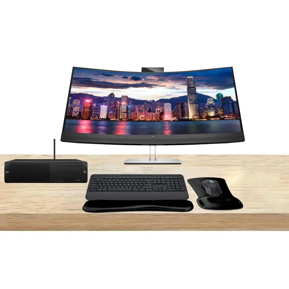HP HP Z2 SFF G9 i7-14700 16GB 512GB W11 Pro + E34m G4 34" 3440x1440 75Hz + MK650 Wireless Combo — product photo