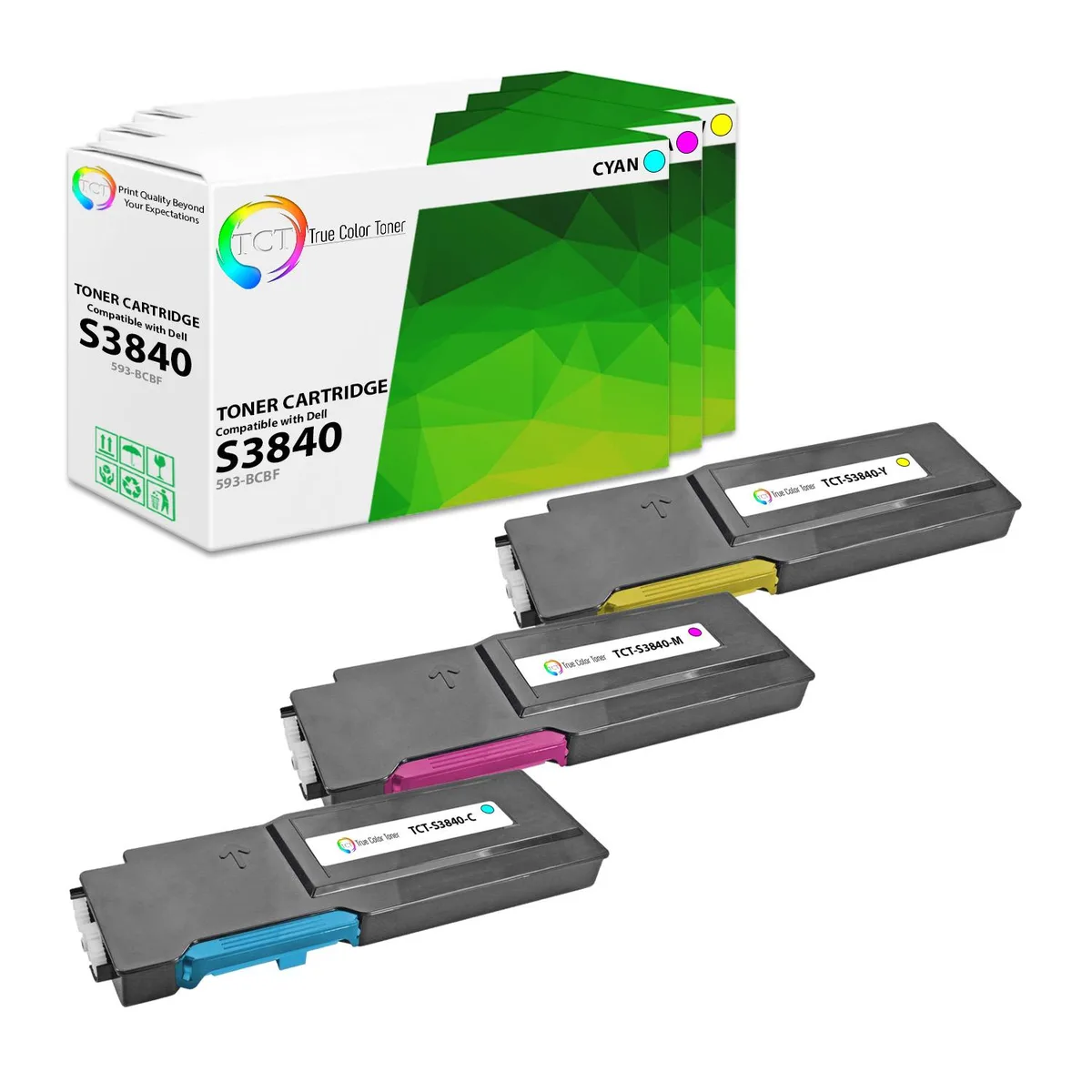 True Color Toner True Color Toner S3840 3-Pack Color Toner Cartridge 9000 Pages — product photo