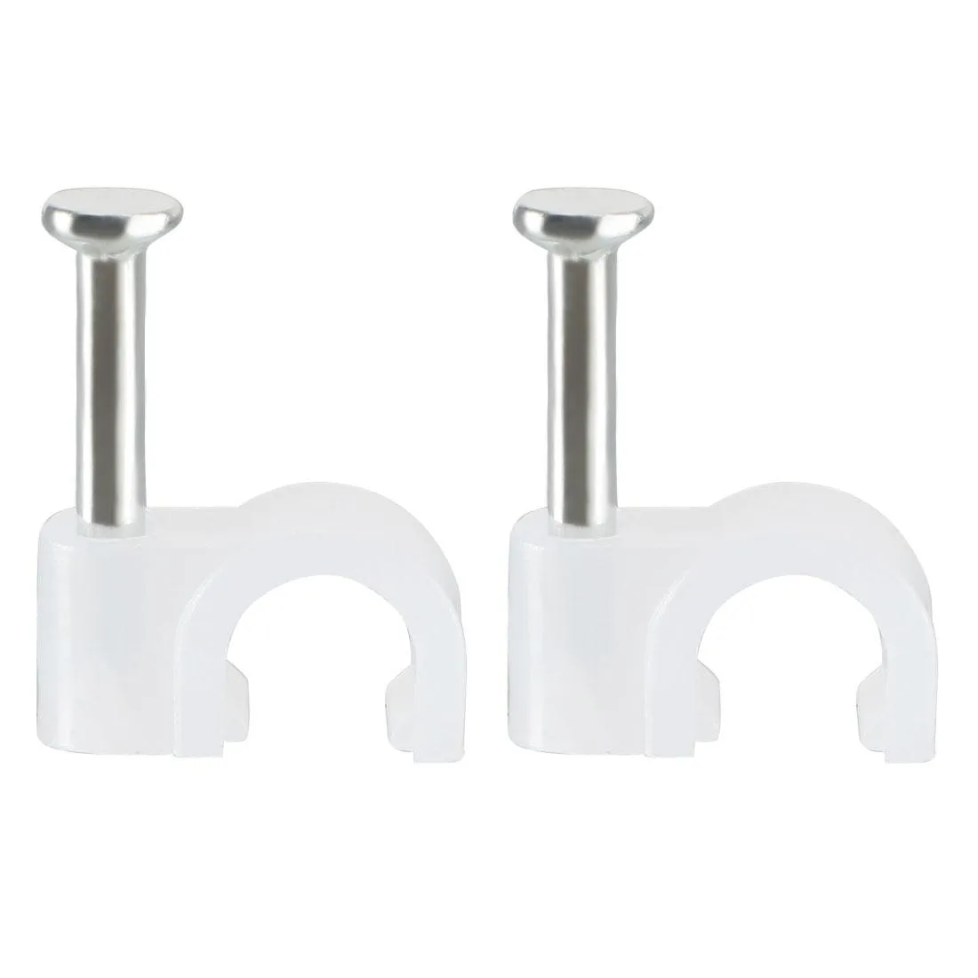 Unique-Bargains Unique-Bargains Round Cable Clip Nail 7mm White Nylon 250pcs — product photo