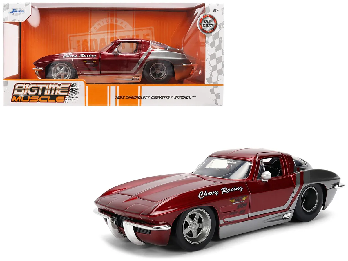 Jada Jada 1963 Chevrolet Corvette Stingray Chevy Racing Bigtime Muscle 1/24 Diecast — product photo
