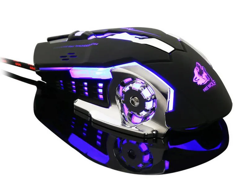 LUOM LUOM Free Wolf V5 Wired Gaming Mouse 4000 DPI 6 Buttons Black — product photo