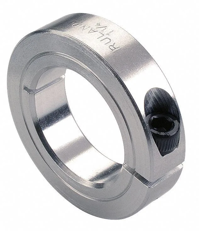 Aluminium shaft collar, 1 in bore, clamp style, 2.03 in clearance diameter
