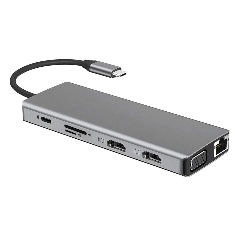 Vszerda Vszerda USBC-2HDMI-12IN1 12-in-1 USB-C hub dual 4K HDMI — product photo