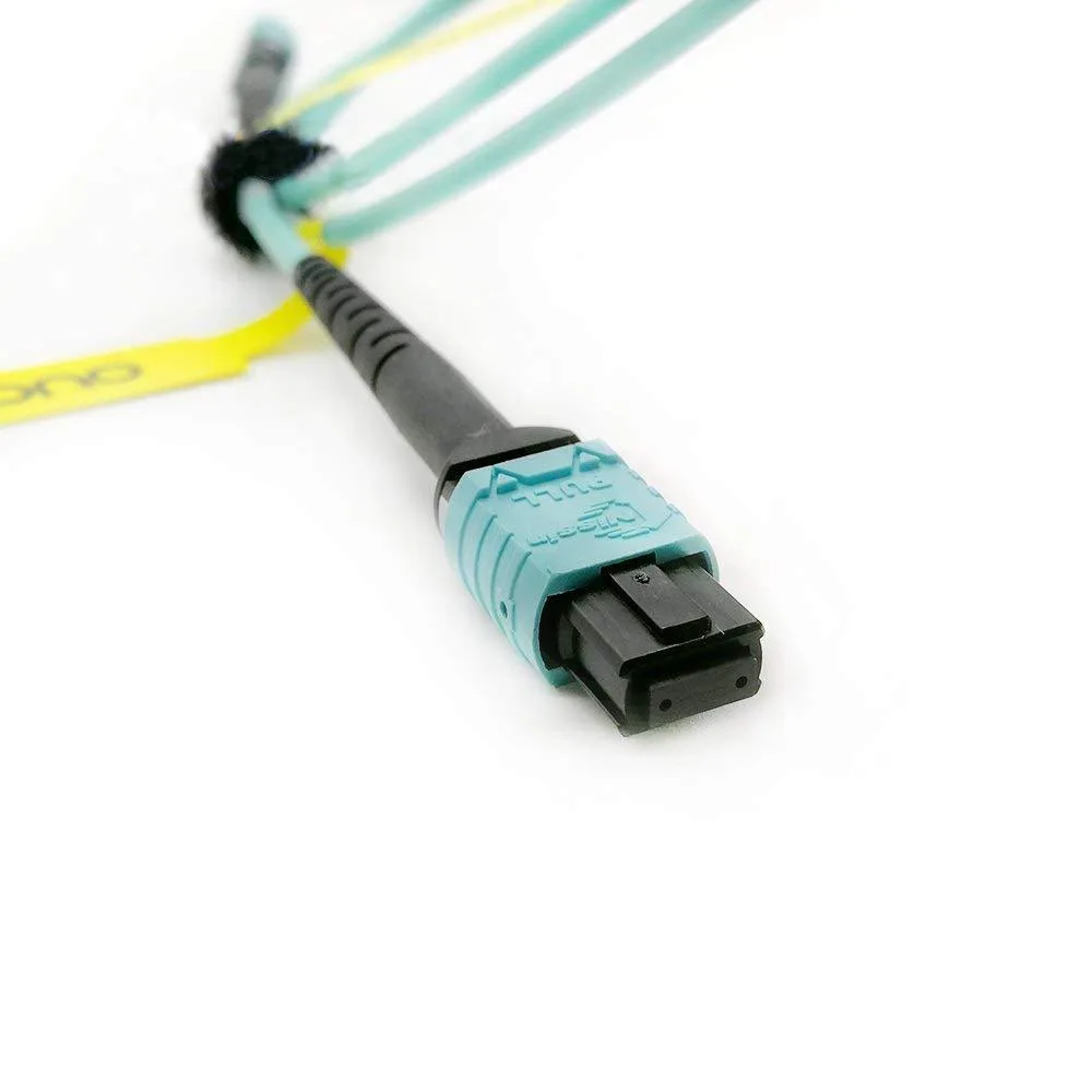 BFKK BFKK 10ft MPO-MPO 8 Fibre OM3 Type B Aqua Fibre Optic Cable — product photo
