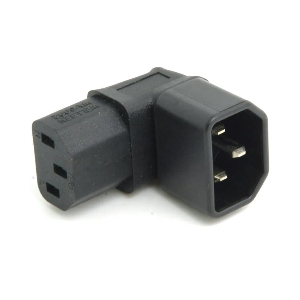 LORDWORLD LORDWORLD IEC C14 to C13 90° Down Angled Adapter 10A 250V Black — product photo