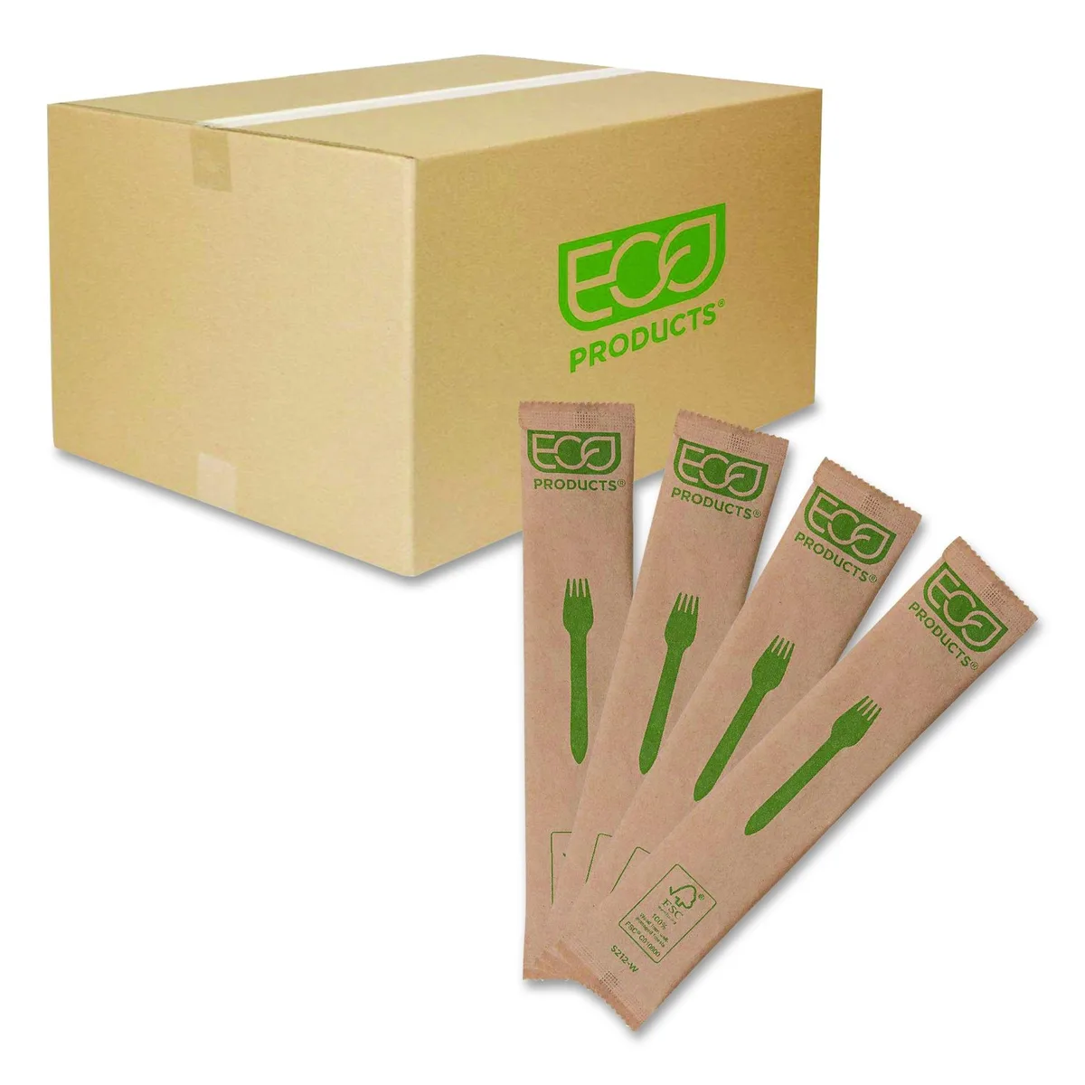 Eco-Products Eco-Products Wood Fork Natural 6.5in 500/Carton EPS212W — product photo