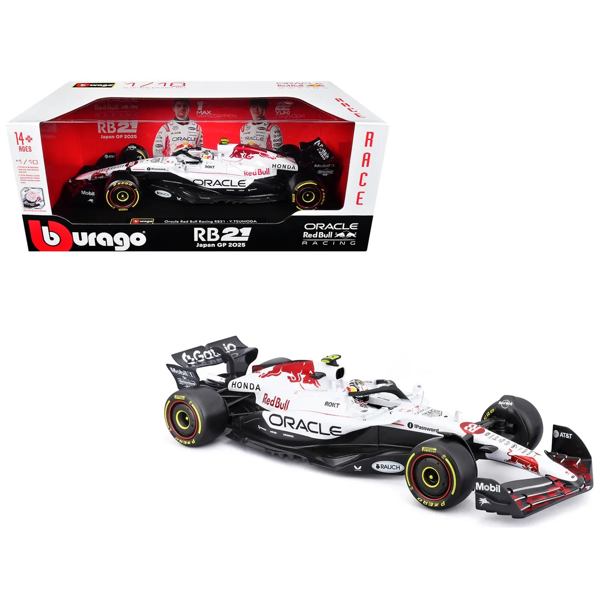 BBURAGO BBURAGO Red Bull RB21 #22 Yuki Tsunoda Oracle Japanese GP 2025 1/18 Diecast — product photo