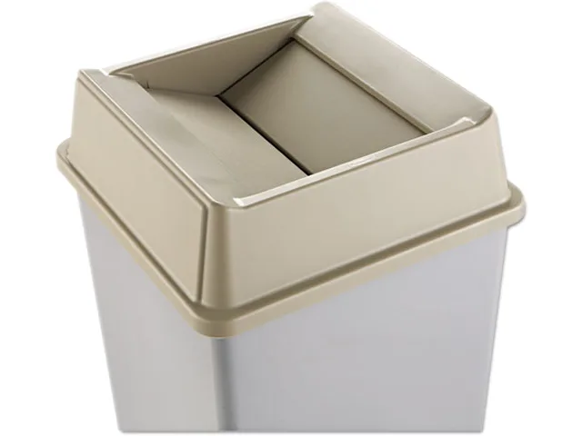 Rubbermaid Rubbermaid 2664 BEI Untouchable Square Swing Top Lid Beige — product photo