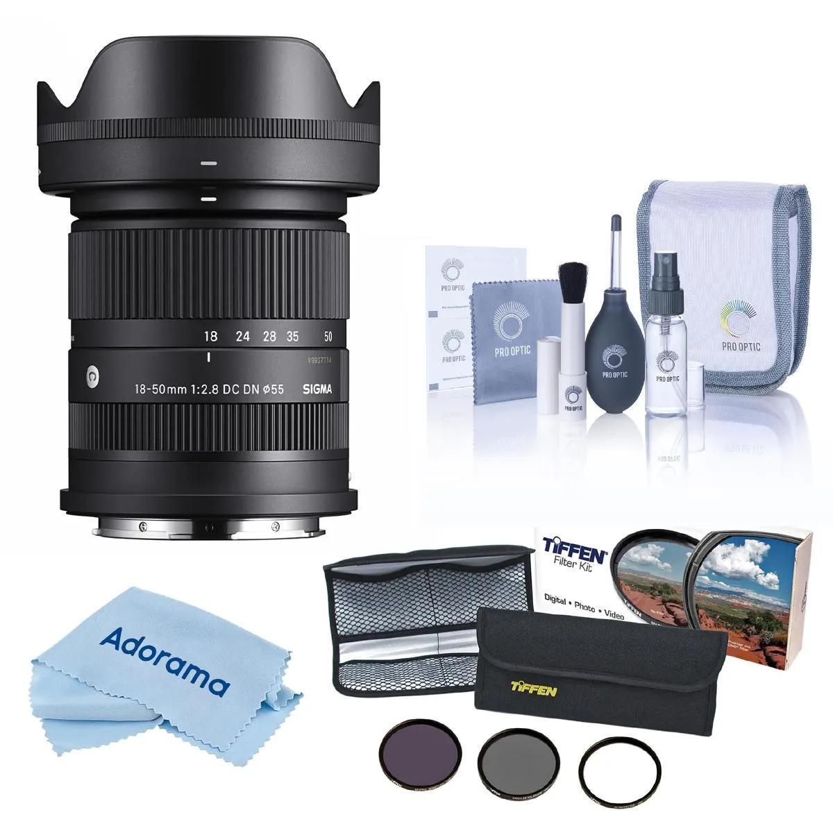 SIGMA SIGMA 18-50mm f/2.8 DC DN Contemporary L Mount Bundle camera lens — product photo