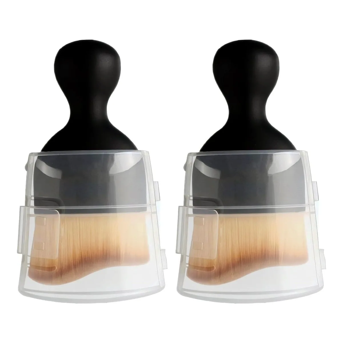 Two brown detailing brushes with soft bristles and ergonomic handles