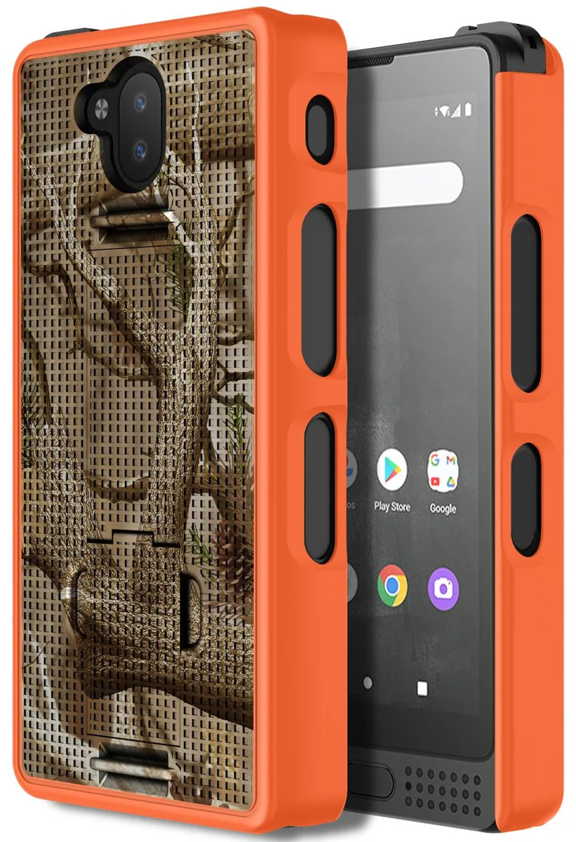 Nakedcellphone Nakedcellphone Hard Case Kickstand Orange Hunter Camo for Sonim XP10 5G XP9900 — product photo